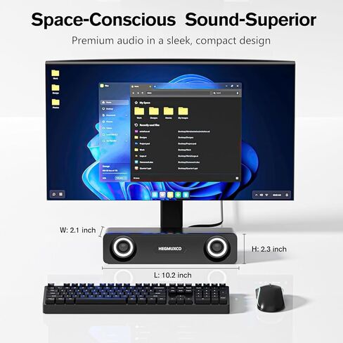مكبر صوت ستيريو سلكي بقدرة 10 وات، مكبرات صوت مدمجة للكمبيوتر المكتبي - يعمل بمنفذ USB، ومدخل صوت 3.5 مم، ومكبر صوت للكمبيوتر المحمول تم ضبطه بخبرة in Kuwait