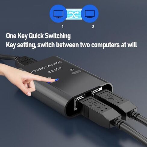 Diyeeni USB 3.0 Switch Selector, USB Switcher 2 in 1 Out for 2 Computers Share 1 Devices, Mouse, Keyboard, Printer, Splitter Selector, Printer Splitter for Two Computers in Kuwait