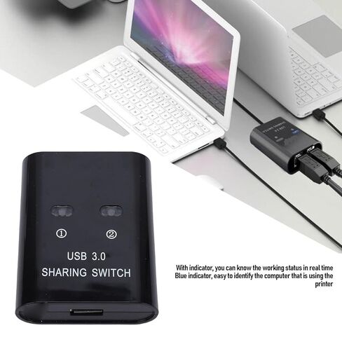 Diyeeni USB 3.0 Switch Selector, USB Switcher 2 in 1 Out for 2 Computers Share 1 Devices, Mouse, Keyboard, Printer, Splitter Selector, Printer Splitter for Two Computers in Kuwait