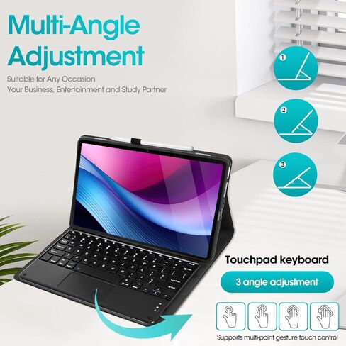 Touchpad Keyboard Case for Amazon fire Max 11 11.0-inch 2023(13th Generation), Detachable Rechargeable Keyboard with Pen Holder and USB-C Cable for Tablet Cover (Black) in Kuwait
