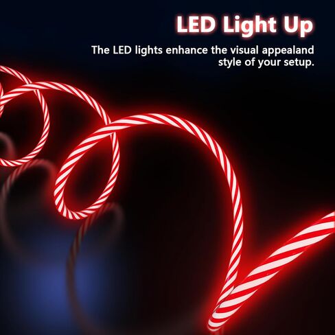 كابل شحن متوهج متعدد 3 في 1 LED متدفق / نوع C/Micro USB للسيارة لهاتف iPhone، سلك متوهج RGB لهاتف Apple iPhone 15/14/13/12/11 Pro Max/XR/SE، iPad/Android/Samsung-6FT أحمر in Kuwait