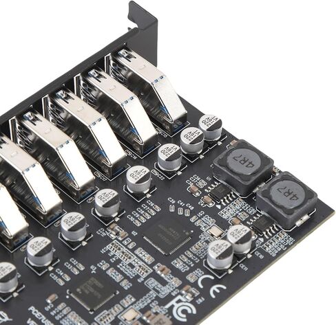بطاقة توسيع USB 3.2 Gen1 PCI Express 7 منافذ 5 جيجابت في الثانية عالية السرعة لنقل البيانات التوصيل والتشغيل لنظام Wins 10 11 OS X مع مبدد حراري من الألومنيوم in Kuwait