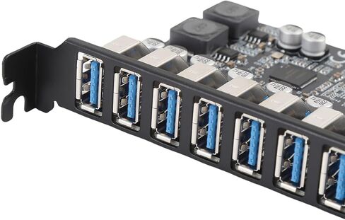 بطاقة توسيع USB 3.2 Gen1 PCI Express 7 منافذ 5 جيجابت في الثانية عالية السرعة لنقل البيانات التوصيل والتشغيل لنظام Wins 10 11 OS X مع مبدد حراري من الألومنيوم in Kuwait