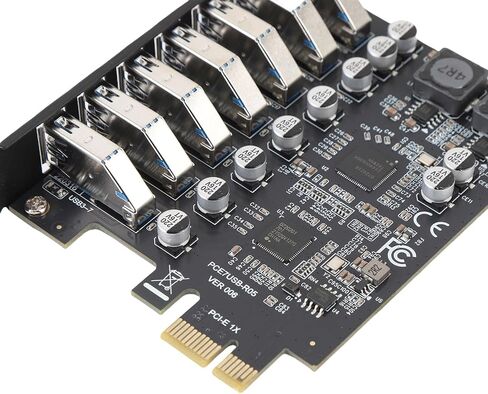 بطاقة توسيع USB 3.2 Gen1 PCI Express 7 منافذ 5 جيجابت في الثانية عالية السرعة لنقل البيانات التوصيل والتشغيل لنظام Wins 10 11 OS X مع مبدد حراري من الألومنيوم in Kuwait