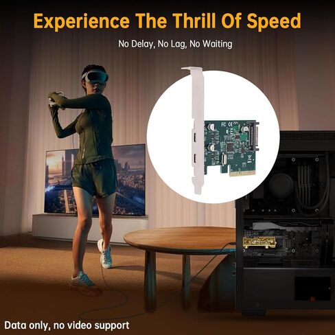 بطاقة Gugxiom 10Gbps PCIe USB C 3.1 Gen 2، 2 منفذ PCIe إلى USB C بطاقة توسيع PCI Express 3.0 X4 محول للكمبيوتر المكتبي in Kuwait