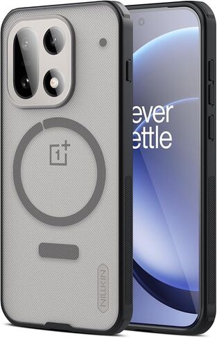 حافظة Nillkin لهاتف OnePlus 15 MagSafe، متوافقة مع MagSafe، تم اختبار السقوط من الدرجة العسكرية، حافظة One Plus 15 مقاومة للصدمات، Frosted Shield Pro لهاتف OnePlus 15 MagSafe، أسود in Kuwait