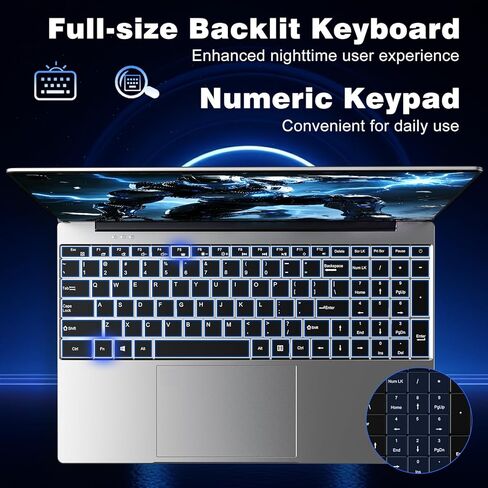 FUNYET 2026 Business Laptop, 15.6 Inch Laptop Computer Windows 11 Pro, 16GB RAM 512GB SSD, Int Core i5 Processor(Up to 3.2GHz), 2-Year Warranty, Backlit Keyboard, Bluetooth, FHD 1080P, MINI HDMI in Kuwait