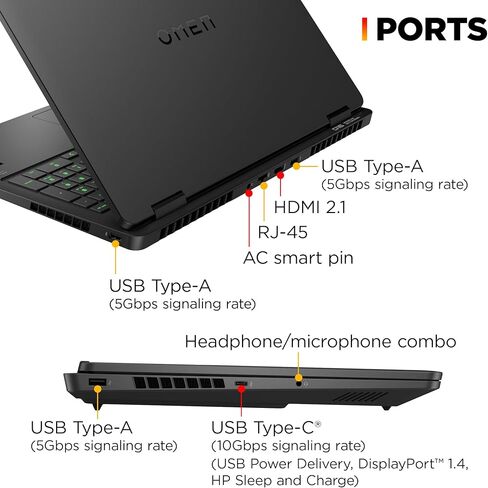 كمبيوتر محمول HP OMEN مقاس 16 بوصة للألعاب، Intel Ultra 9 285H 16-Core، NVIDIA GeForce RTX 5070 8GB، 16GB DDR5، 1TB PCIe SSD، شاشة IPS WUXGA 144 هرتز، WiFi 6E، لوحة مفاتيح بإضاءة خلفية RGB، Windows 11، موزع USB-C in Kuwait