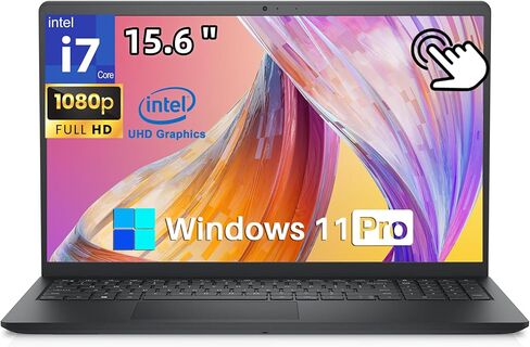 Dell 15 Laptop Touchscreen DC15250, Intel 13th Gen i7-1355U(10-Core), 15.6-inch FHD Anti-Glare Display, 32GB RAM, 1TB SSD, Intel UHD Graphics, Windows 11 Pro, Wi-Fi 6, Long Battery Life in Kuwait