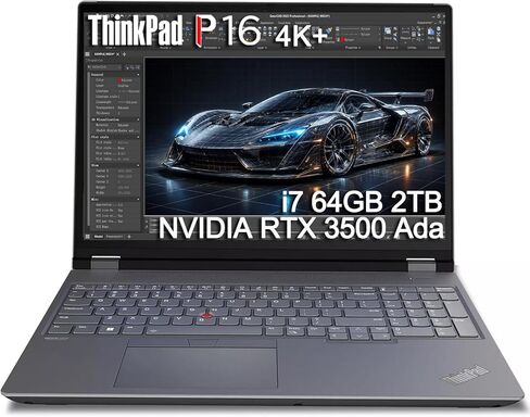 كمبيوتر محمول Lenovo ThinkPad P16 Mobile Workstation (16 بوصة UHD+ 4K+، NVIDIA RTX 2000 Ada 8GB، Intel Core i7-14700HX، 32GB DDR5، 1TB SSD) للمهندس، المصمم، المهندس المعماري، بصمة الإصبع، كاميرا ويب IR، Win 11 Pro in Kuwait
