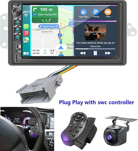 ستيريو راديو السيارة لسيارة Chevy Silverado SSR Tahoe Suburban GMC Sierra Yukon Cadillac Escalade 2003-2006 /Colorado 2004-2012/CarPlay Android Auto GPS Navi WiFi، كاميرا احتياطية، مقبض زر مادي SWC in Kuwait