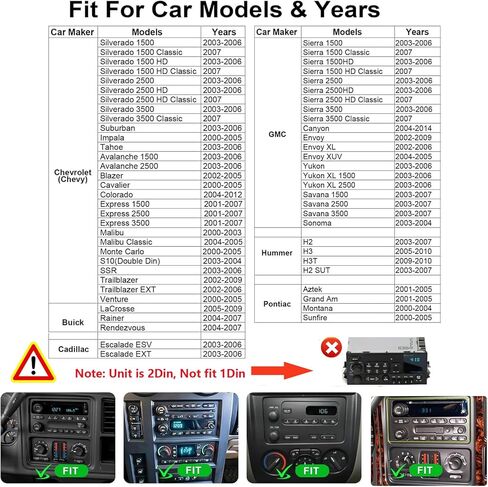 ستيريو راديو السيارة لسيارة Chevy Silverado SSR Tahoe Suburban GMC Sierra Yukon Cadillac Escalade 2003-2006 /Colorado 2004-2012/CarPlay Android Auto GPS Navi WiFi، كاميرا احتياطية، مقبض زر مادي SWC in Kuwait