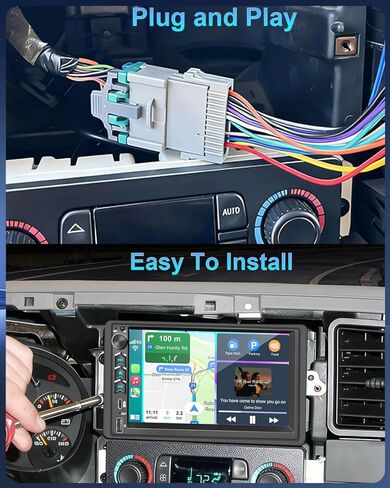 ستيريو راديو السيارة لسيارة Chevy Silverado SSR Tahoe Suburban GMC Sierra Yukon Cadillac Escalade 2003-2006 /Colorado 2004-2012/CarPlay Android Auto GPS Navi WiFi، كاميرا احتياطية، مقبض زر مادي SWC in Kuwait