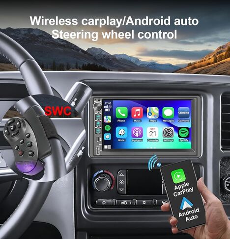 ستيريو راديو السيارة لسيارة Chevy Silverado SSR Tahoe Suburban GMC Sierra Yukon Cadillac Escalade 2003-2006 /Colorado 2004-2012/CarPlay Android Auto GPS Navi WiFi، كاميرا احتياطية، مقبض زر مادي SWC in Kuwait