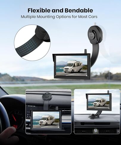 حامل شاشة AUTO-VOX X8 قابل للانحناء للكاميرا الاحتياطية مع شاشة، شاشة ضبط مرنة 360 درجة، تثبيت قوي، تثبيت لمدة دقيقة واحدة، للكاميرا العكسية AUTO VOX in Kuwait