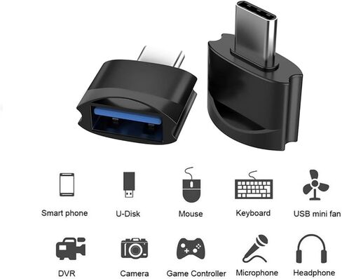 USB Adatper to USB-C OTG (2pack) Compatible with Motorola Moto G7 Power add Fast 5Gigabyte Expansion Devices Like Keyboard, Mouse, Gamepad, Backup, Sync, 100+ Uses in Kuwait