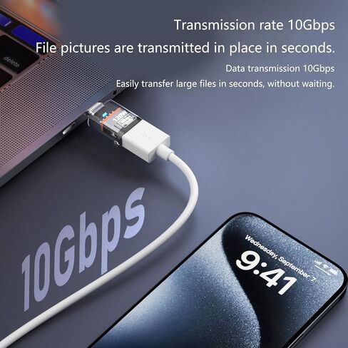 محول Clear Shell من النوع C ذكر إلى USB A أنثى لشحن الكمبيوتر المحمول ونقل البيانات in Kuwait