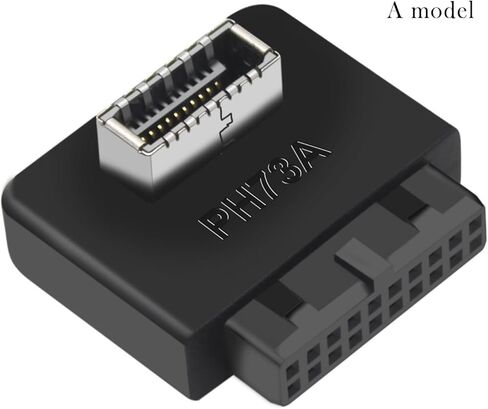 USB3.0 19Pin إلى TYPE-E 20Pin رأس تمديد محول USB3.0 إلى TYPE-E 90 درجة محول نوع C USB3.1 مقبس اللوحة الأمامية للوحة الأم PC موصل الناهض (2 حزمة واحدة إيجابية وواحدة سلبية) in Kuwait