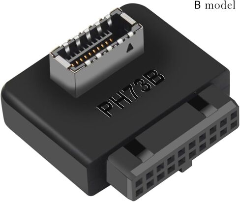 USB3.0 19Pin إلى TYPE-E 20Pin رأس تمديد محول USB3.0 إلى TYPE-E 90 درجة محول نوع C USB3.1 مقبس اللوحة الأمامية للوحة الأم PC موصل الناهض (2 حزمة واحدة إيجابية وواحدة سلبية) in Kuwait