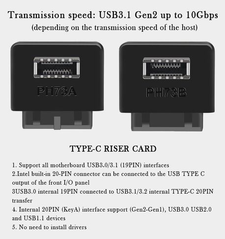 USB3.0 19Pin إلى TYPE-E 20Pin رأس تمديد محول USB3.0 إلى TYPE-E 90 درجة محول نوع C USB3.1 مقبس اللوحة الأمامية للوحة الأم PC موصل الناهض (2 حزمة واحدة إيجابية وواحدة سلبية) in Kuwait