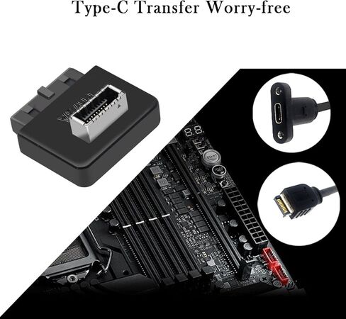 USB3.0 19Pin إلى TYPE-E 20Pin رأس تمديد محول USB3.0 إلى TYPE-E 90 درجة محول نوع C USB3.1 مقبس اللوحة الأمامية للوحة الأم PC موصل الناهض (2 حزمة واحدة إيجابية وواحدة سلبية) in Kuwait