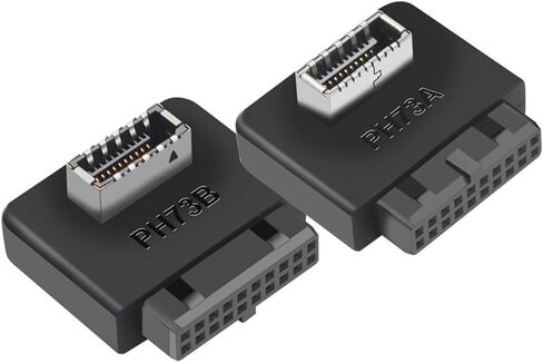 USB3.0 19Pin إلى TYPE-E 20Pin رأس تمديد محول USB3.0 إلى TYPE-E 90 درجة محول نوع C USB3.1 مقبس اللوحة الأمامية للوحة الأم PC موصل الناهض (2 حزمة واحدة إيجابية وواحدة سلبية) in Kuwait