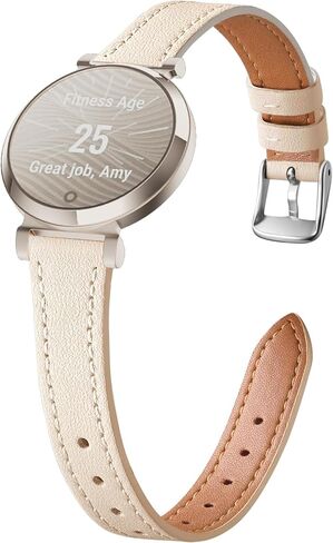 سوار جلدي نحيف متوافق مع ساعة garmin lily 2 active للنساء، حزام جلدي رفيع لساعة garmin lily 2 in Kuwait