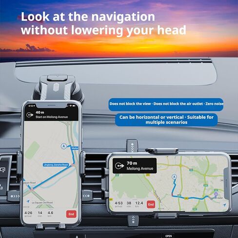 Car Phone Holder Mount Phone Mount for Car Windshield Dashboard Air Vent Universal Hands Free Automobile Cell Phone Holder Fit for iPhone 17 Pro Max 16 15 14 13 Android in Kuwait