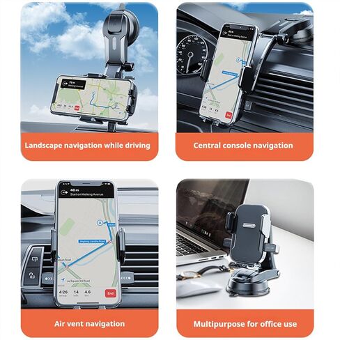 Car Phone Holder Mount Phone Mount for Car Windshield Dashboard Air Vent Universal Hands Free Automobile Cell Phone Holder Fit for iPhone 17 Pro Max 16 15 14 13 Android in Kuwait