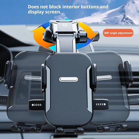 Car Phone Holder Mount Phone Mount for Car Windshield Dashboard Air Vent Universal Hands Free Automobile Cell Phone Holder Fit for iPhone 17 Pro Max 16 15 14 13 Android in Kuwait