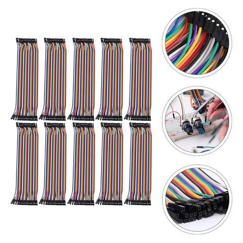 Operitacx 40p Female to Female Ribbon Wire 20cm Jumper Cable Set 10pcs for Breadboard Prototyping and Solderless Circuit Testing in Kuwait