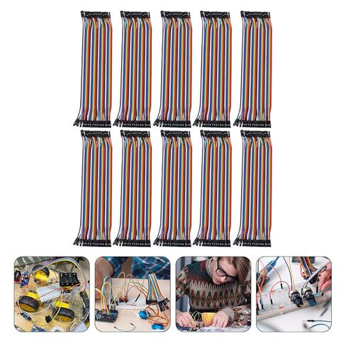 Operitacx 40p Female to Female Ribbon Wire 20cm Jumper Cable Set 10pcs for Breadboard Prototyping and Solderless Circuit Testing in Kuwait