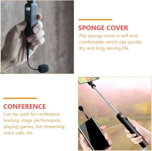 Sewroro 2pcs Mini Bendable Denoise Microphones for Phone Tablet Laptop, Compact Black USB Plug Computer Mic for Video Recording Live Streaming and Home Singing in Kuwait