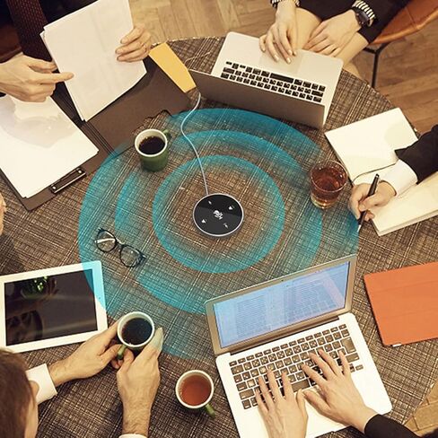 ميكروفون مؤتمرات USB متعدد الاتجاهات، ميكروفون للكمبيوتر المكتبي لمكالمات الفيديو والاجتماعات عبر الإنترنت، أسود in Kuwait