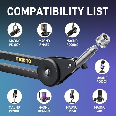 ميكروفون ألعاب MAONO USB مع ذراع ذراع قابل للتعديل بالكامل للخدمة الشاقة BA37 in Kuwait