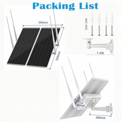 30W Solar Panel Outdoor Dual Band 5G/2.4G WiFi Repeater Extender Booster,1000ft Coverage 1200Mbps,111Wh Battery,IP66,Supports 50 Devices,for Garden, Farm & Ranch in Kuwait