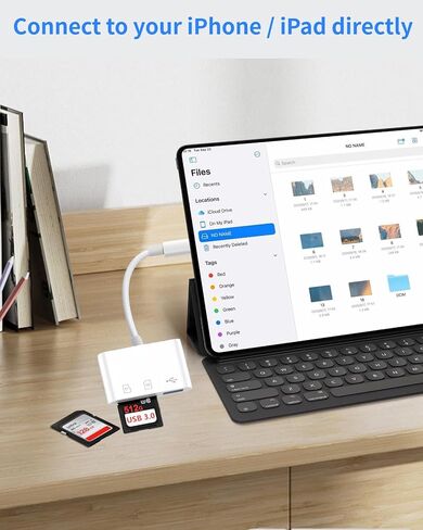 محول بطاقة USB 3.0 من النوع C إلى SD/TF لهاتف iPhone 17 16 15، قارئ بطاقة USB C SD معتمد من Apple MFi، قارئ بطاقة ذاكرة 3 في 1 مع فتحات مزدوجة ومنفذ USB لأجهزة iPad/Mac/MacBook Pro/Air Mini in Kuwait