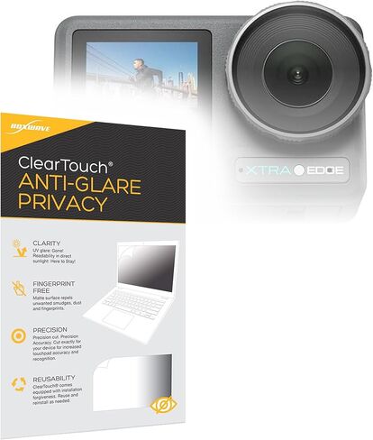 واقي شاشة BoxWave متوافق مع كاميرا Xtra Edge Action (2.25 بوصة) - ClearTouch مضاد للتوهج للخصوصية (عبوتان)، واقي شاشة للخصوصية طبقة مرنة مضادة للتوهج in Kuwait
