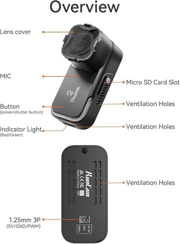 RunCam Thumb Pro FPV Mini Action Camera 4K 16g 150°FOV Remote-control Recording with Gyroflow Stabilization ND Filter for FPV Drone Cinewhoop Airplane RC Car (Thumb Pro+ND Filter Set+128G SD Card) in Kuwait