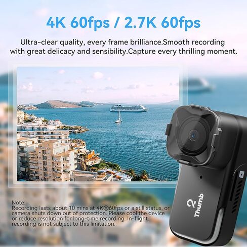 RunCam Thumb Pro FPV Mini Action Camera 4K 16g 150°FOV Remote-control Recording with Gyroflow Stabilization ND Filter for FPV Drone Cinewhoop Airplane RC Car (Thumb Pro+ND Filter Set+128G SD Card) in Kuwait