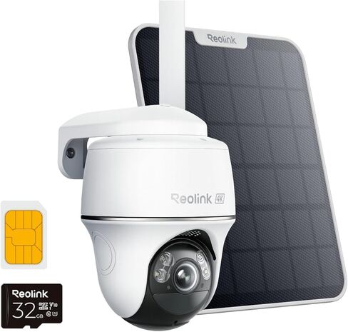 REOLINK 4K LTE Cellular Security Camera Wireless Outdoor, 360° Smart Detection with Auto-Tracking, Solar Powered, SIM Card Included, Local/Cloud Storage, Color Night Vision, Go PT Ultra Updated Ver. in Kuwait