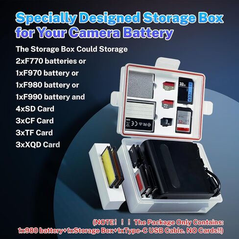 10800mAh Replacement Battery for Sony NP-F970 NP-F960 NP-F980 NP-F950 NP-F930 NP-F550 NP-F570 NP-F750 Batteries, for Sony Handycams, Field Monitor, Video Light with Battery and Card Organizer in Kuwait