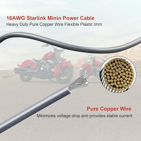 كابل طاقة Starlink Mini Direct للبطارية 16AWG O-Ring Terminal إلى DC موصلات تمديد كابل شحن لـ Starlink Mini، مع مصهر 10A/15A وصندوق مصهر للمركبات البحرية للقوارب RV بطول 10 أقدام in Kuwait