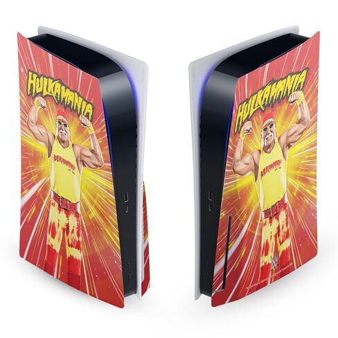 تصميمات غطاء الرأس مرخصة رسميًا من WWE Portrait Hulk Hogan من الفينيل، غطاء ملصق جلدي للألعاب متوافق مع وحدة التحكم Sony PlayStation 5 PS5 Disc Edition in Kuwait
