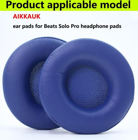 وسائد أذن بديلة متوافقة مع وسادات سماعات الرأس Beats Solo Pro من الجلد البروتيني، إسفنجة مرنة ناعمة ومريحة (أزرق) in Kuwait