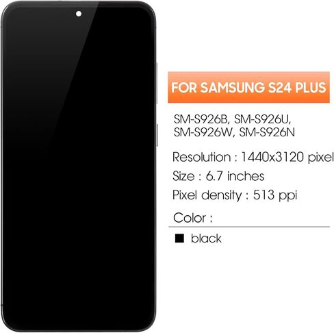 INCELL لشاشة Samsung Galaxy S24 Plus البديلة لشاشة Samsung S24 Plus LCD SM-S926B SM-S926U LCD محول الأرقام شاشة تعمل باللمس استبدال الجمعية مع الإطار in Kuwait