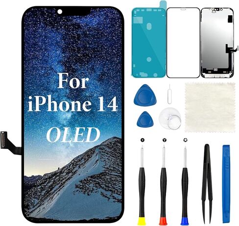 OLED آيفون 14 استبدال الشاشة 6.1 بوصة ثلاثية الأبعاد شاشة LCD تعمل باللمس محول الأرقام الجمعية الكاملة مع أدوات إصلاح A2882 A2649 A2881 A2884 A2883 in Kuwait