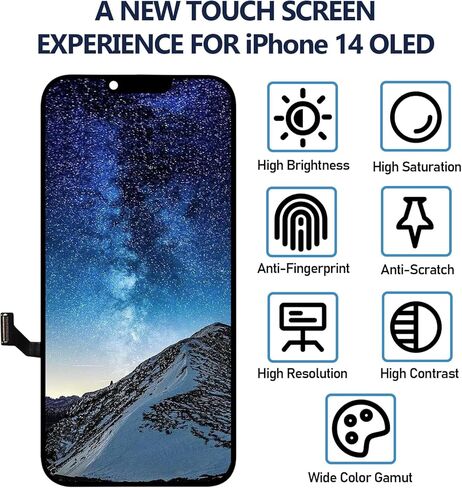OLED آيفون 14 استبدال الشاشة 6.1 بوصة ثلاثية الأبعاد شاشة LCD تعمل باللمس محول الأرقام الجمعية الكاملة مع أدوات إصلاح A2882 A2649 A2881 A2884 A2883 in Kuwait
