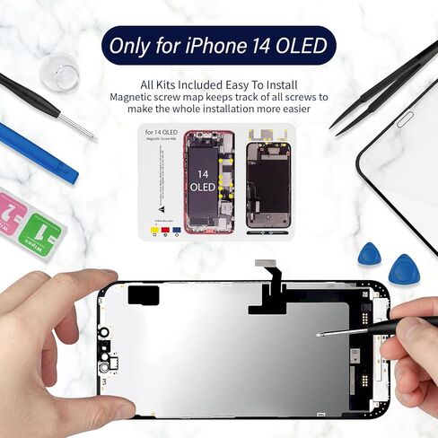 OLED آيفون 14 استبدال الشاشة 6.1 بوصة ثلاثية الأبعاد شاشة LCD تعمل باللمس محول الأرقام الجمعية الكاملة مع أدوات إصلاح A2882 A2649 A2881 A2884 A2883 in Kuwait
