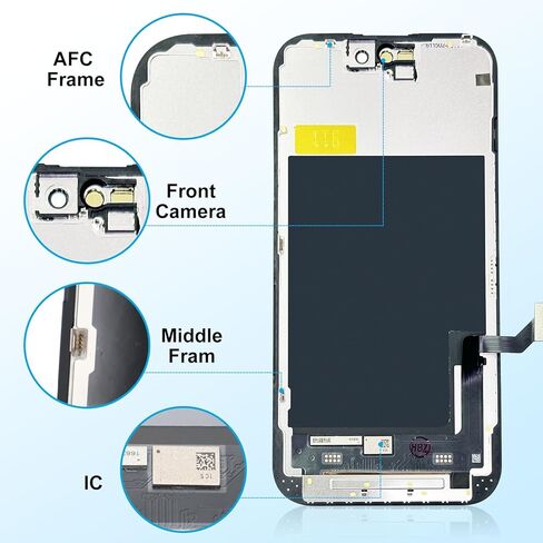 iPhone 15 LCD Screen Replacement 6.1 Inch - Haptic Touch Display Digitizer Assembly with Full Repair Tools Kit, Perfectly Compatible with iPhone 15 Models (A2893, A2894, A2895, A2896) in Kuwait